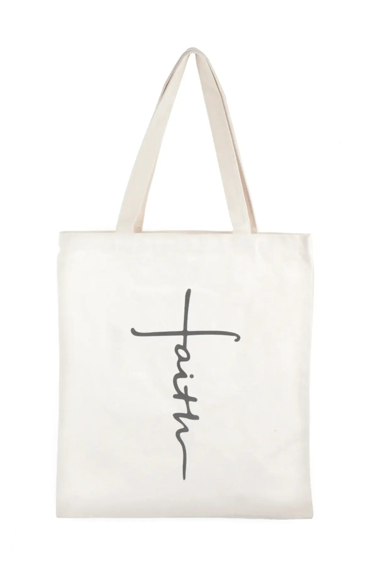 Faith Canvas Tote Bag with Matching Zipper Pouch - The Speckled Dove