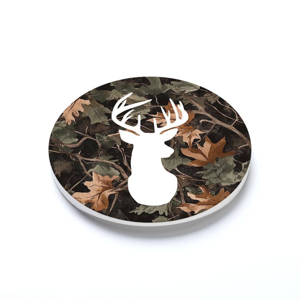 Car Coaster-Deer Head Camo - The Speckled Dove