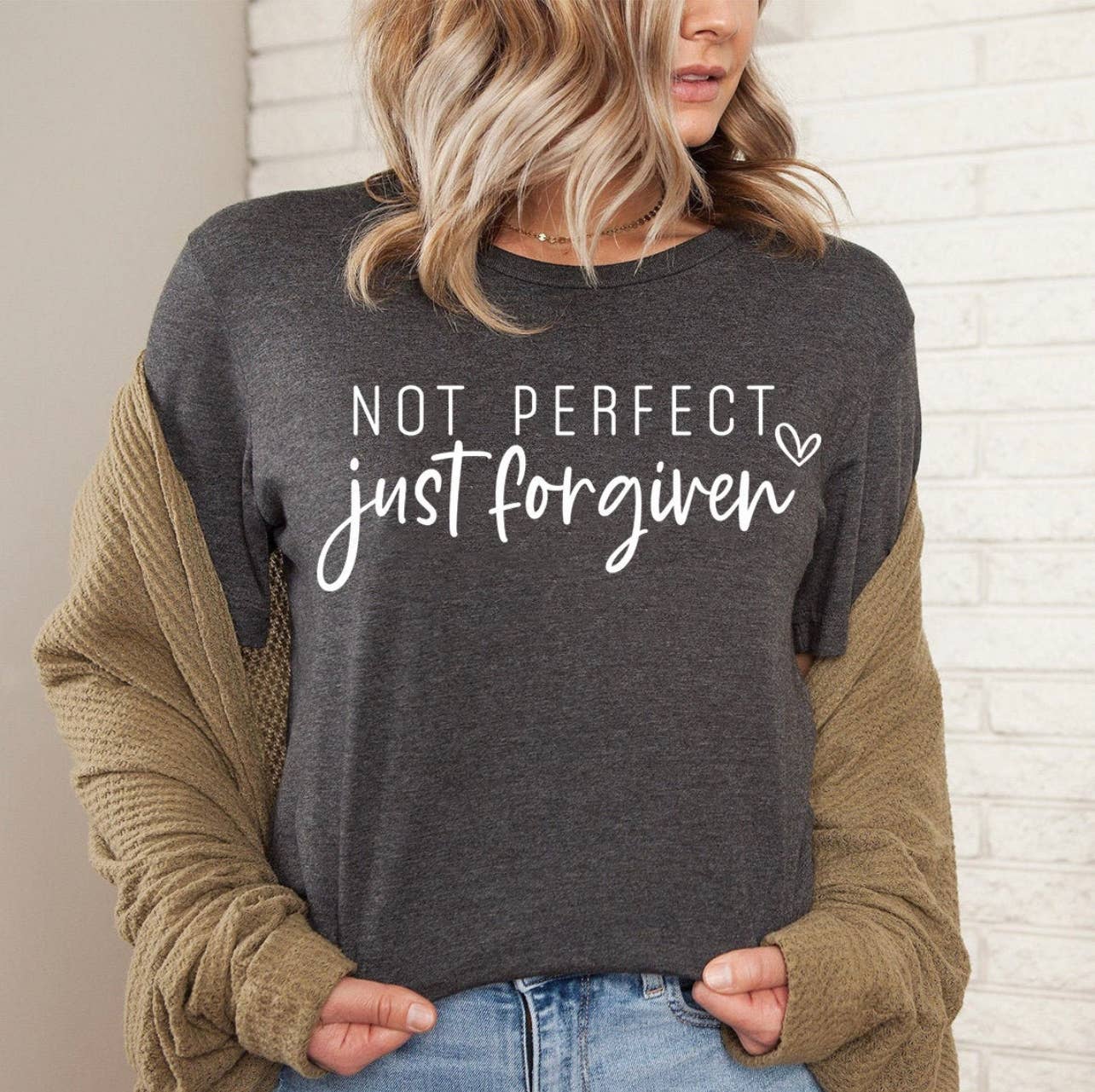 Not Perfect Just Forgiven T-Shirt - The Speckled Dove