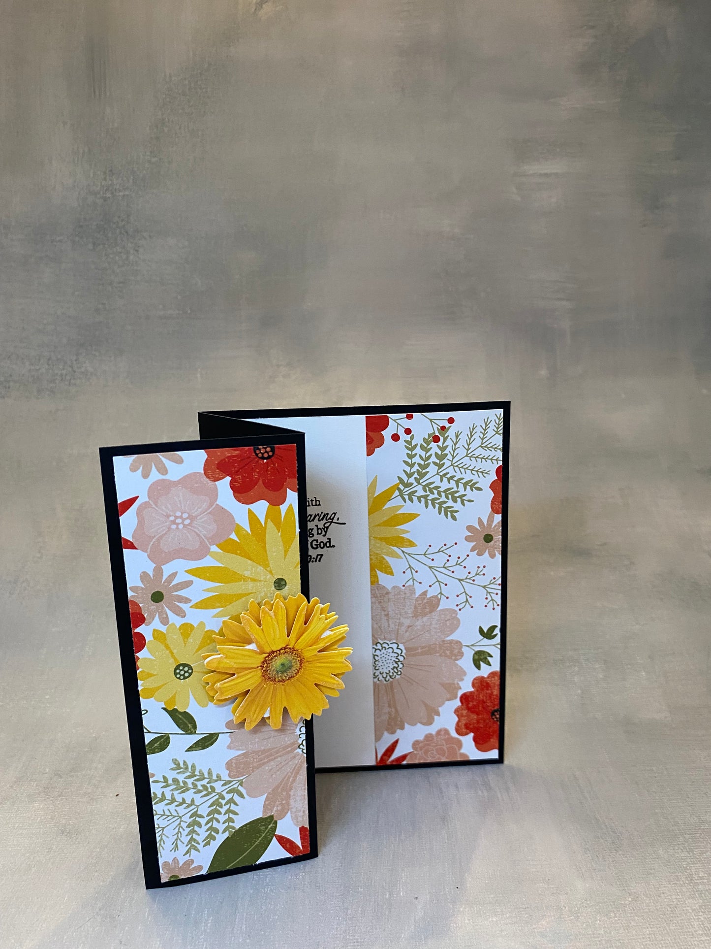 Yellow Floral Bi-Fold Note Card - The Speckled Dove
