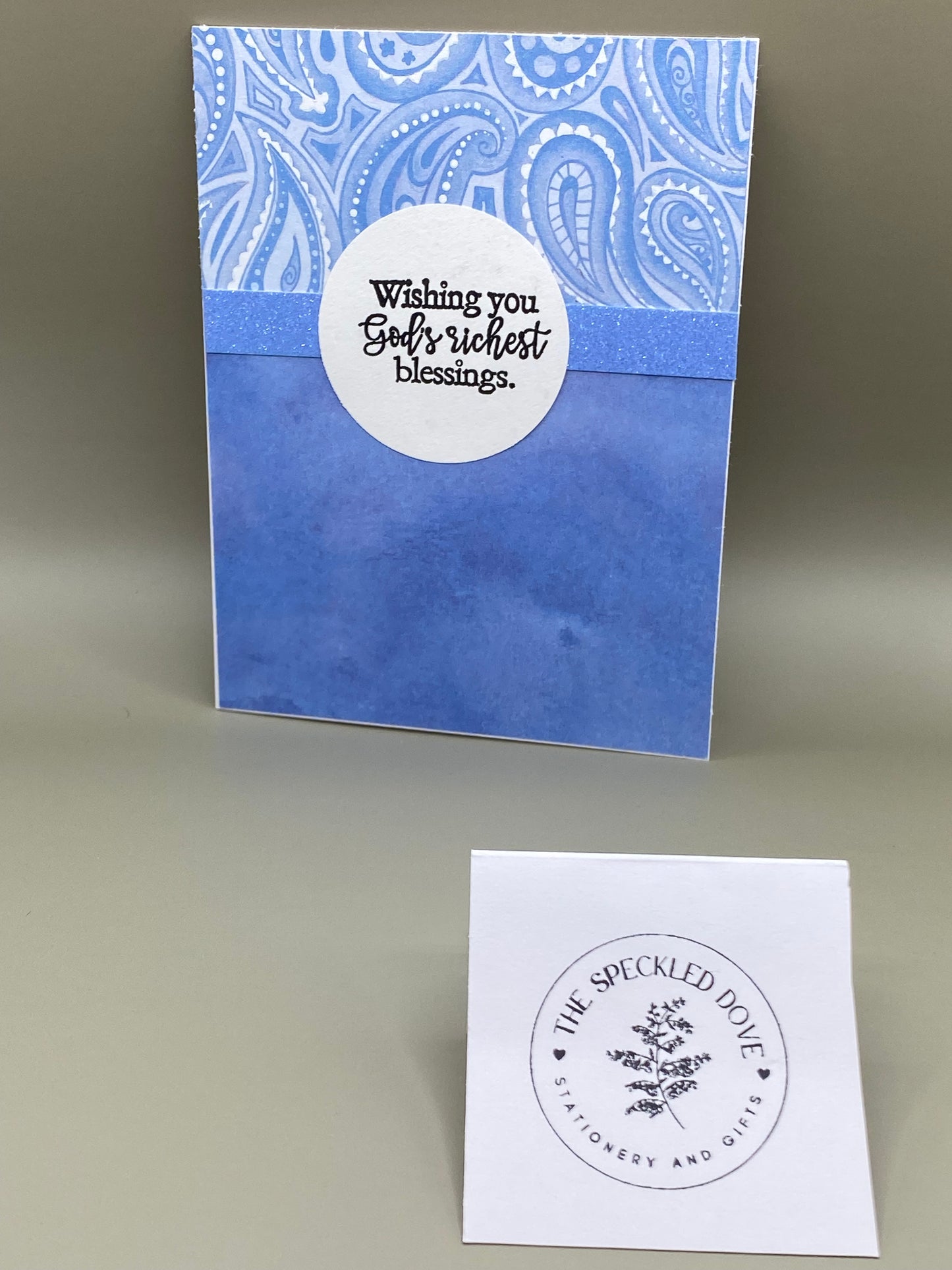 Sparkle Wishing You God's Richest Blessings Note Card - The Speckled Dove