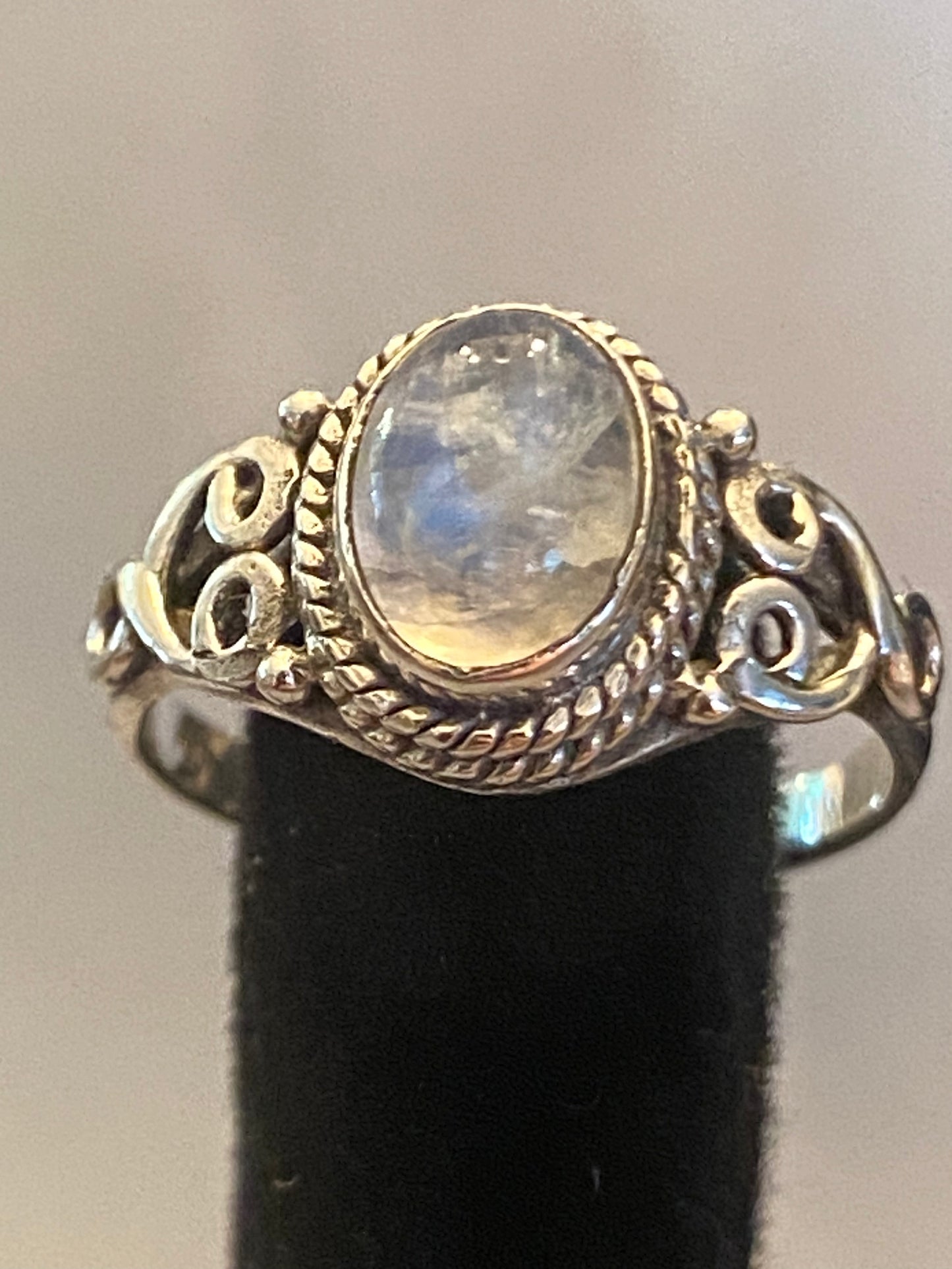 Moonstone sterling silver ring