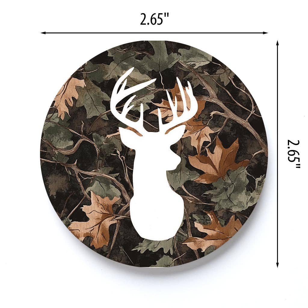 Car Coaster-Deer Head Camo - The Speckled Dove