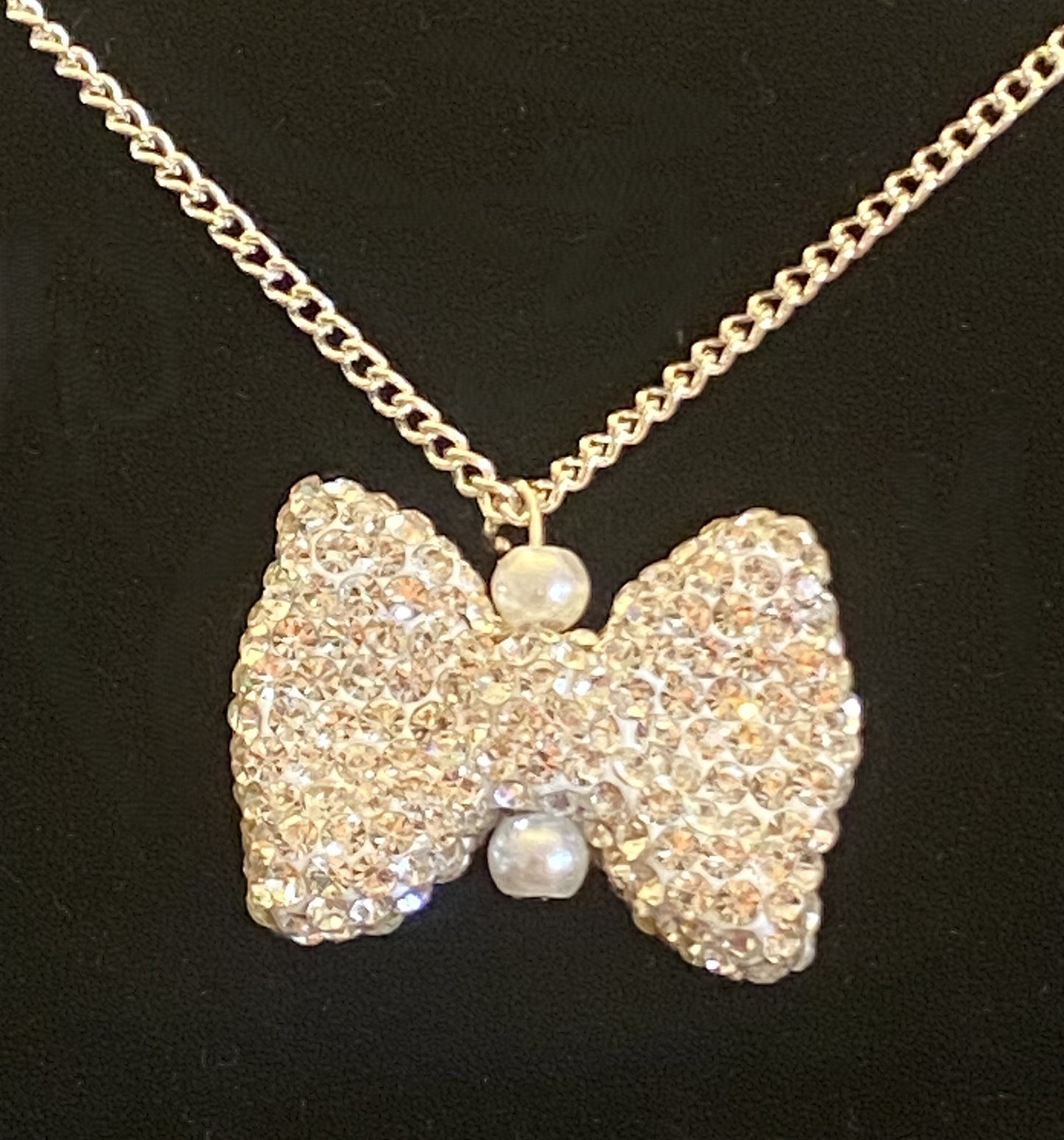 Clear Bow Necklace - The Speckled Dove