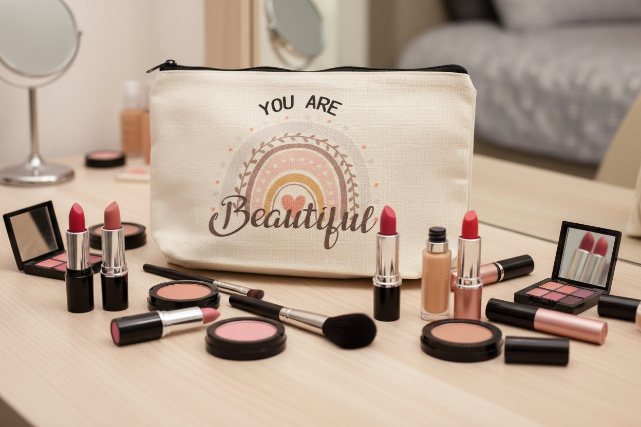 You Are Beautiful Rainbow Zipper Bag