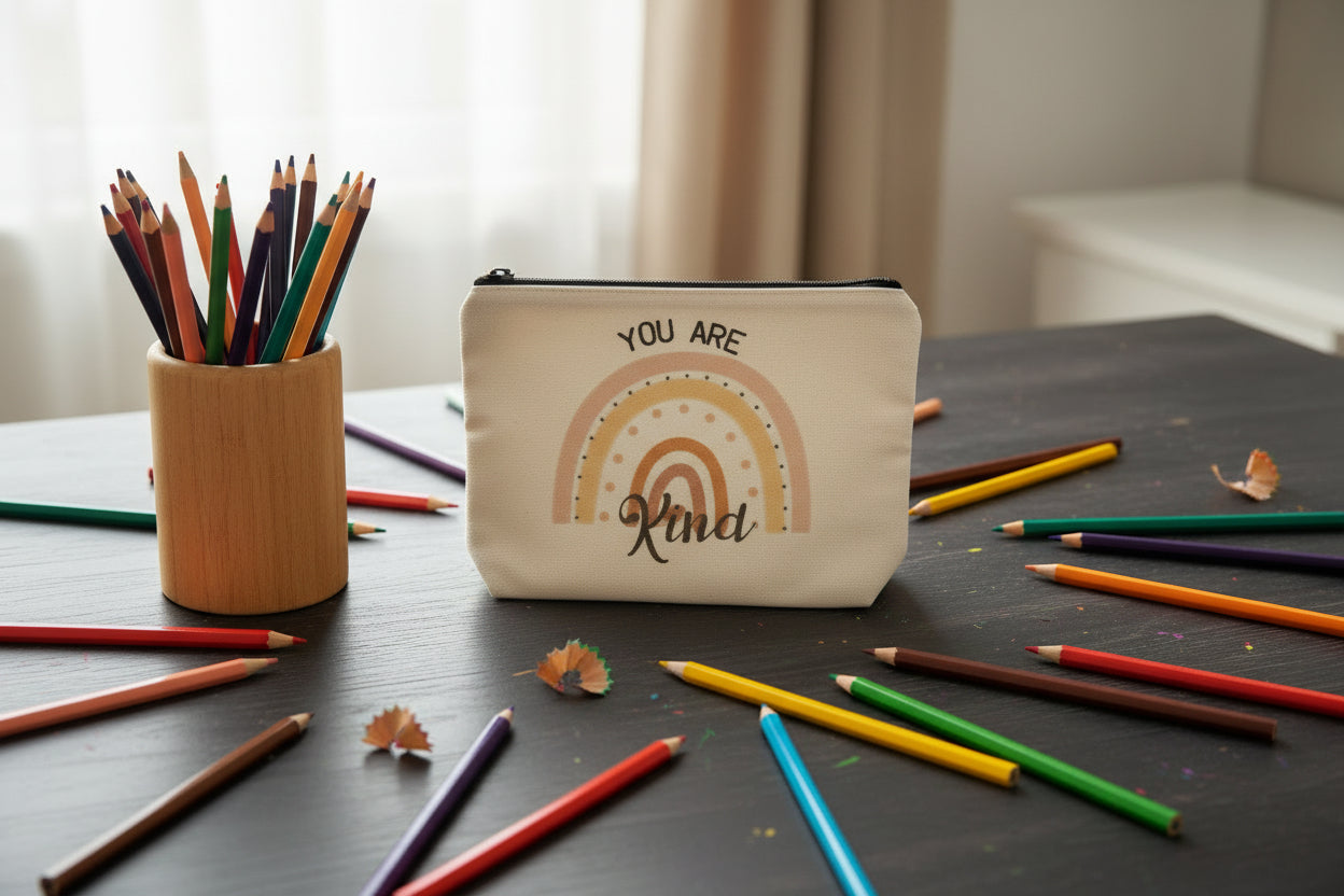 You Are Kind Rainbow Zipper Bag