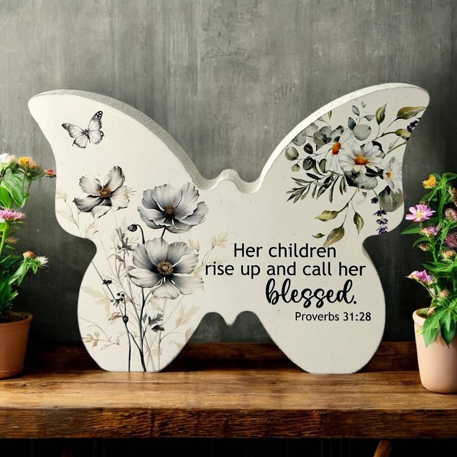 Floral Wood Butterfly - Inspirational Gift - The Speckled Dove