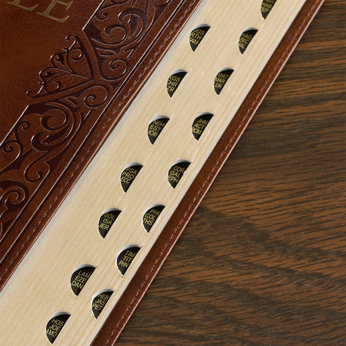 KJV Bible Deluxe Gift Faux Leather, Medium Brown - The Speckled Dove