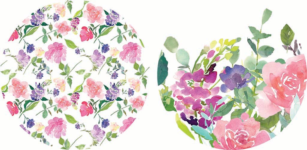 Car Coaster 2-Pack Kalia Lane-Floral Watercolor Patterns 1 - The Speckled Dove