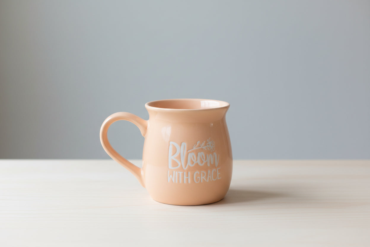 Bloom with Grace Mug - peach