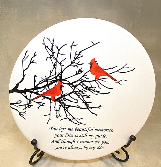 Cardinal Sympathy Ceramic Plaque - The Speckled Dove