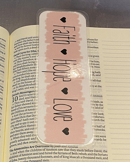 Faith Hope Love Bookmark - The Speckled Dove