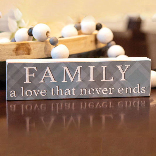 Family A Love That Never Ends Plaid Block 
