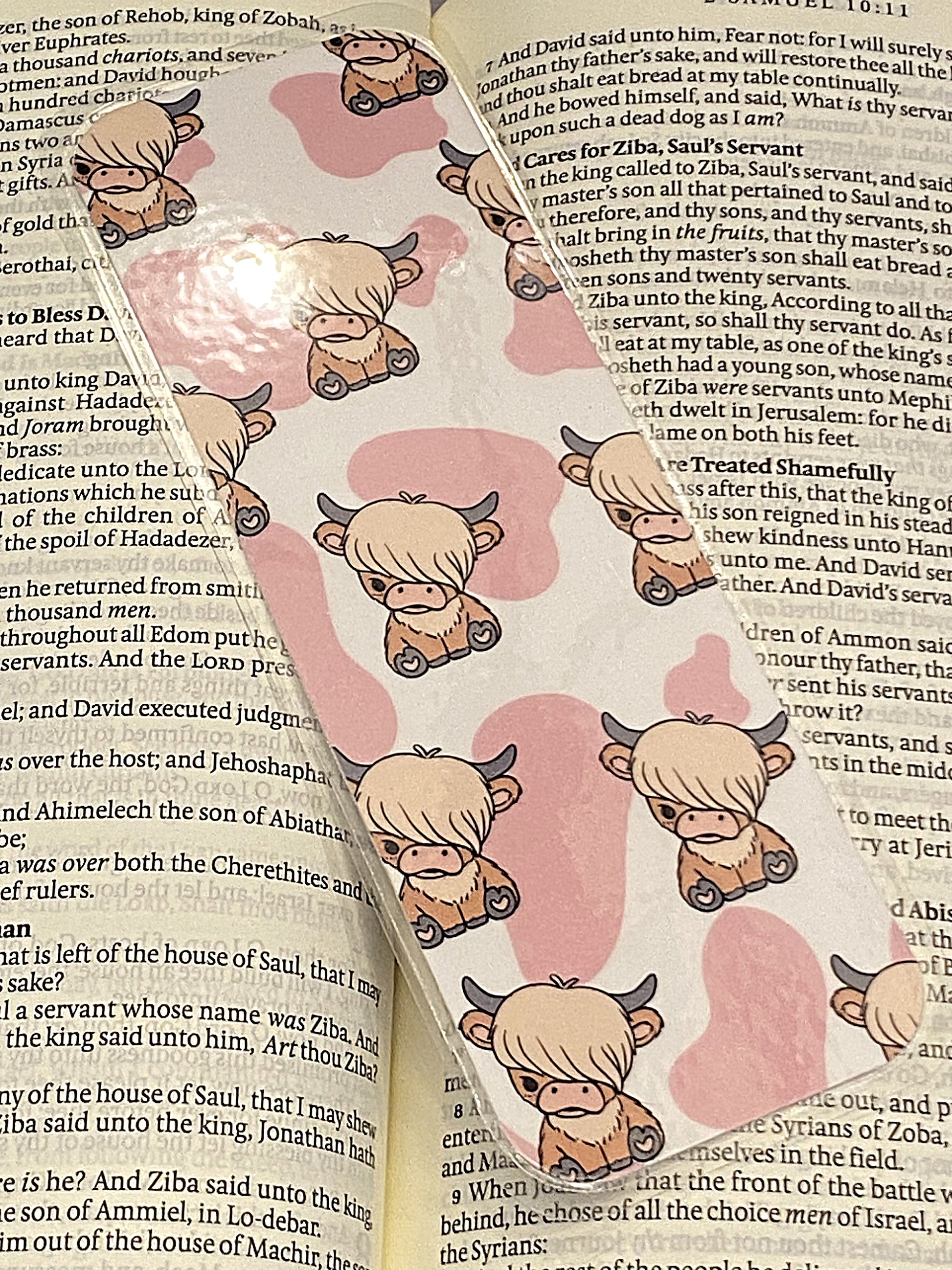 Highland Cow Bookmark - The Speckled Dove