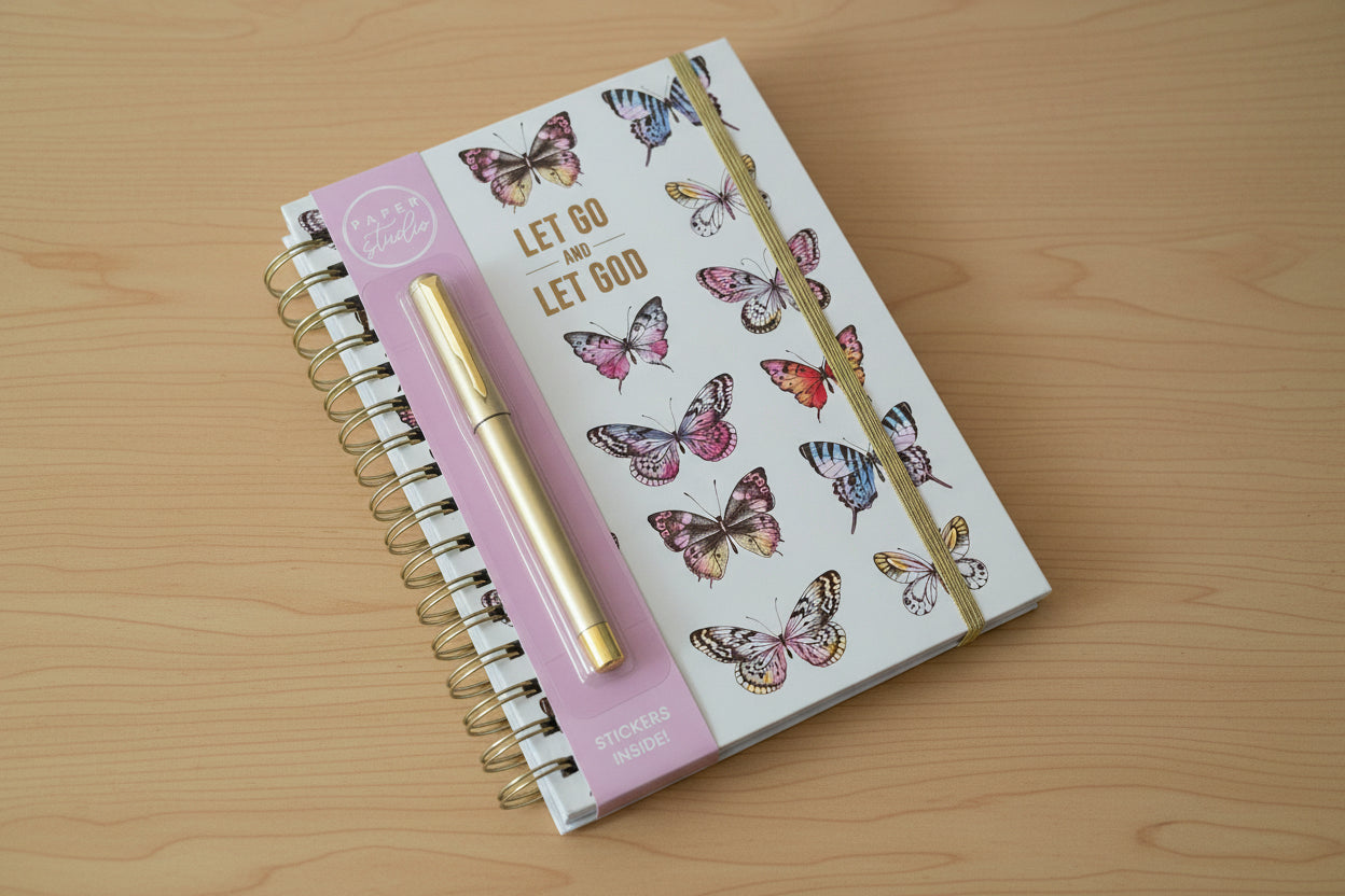 Let Go and Let God Journal with a pen