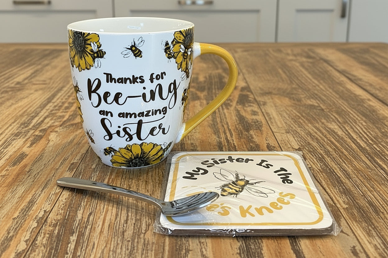 Thanks for Bee-ing  an Amazing Sister 3-piece mug set - The Speckled Dove