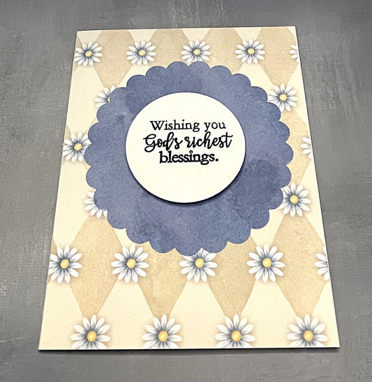 Daisy Wishing You God's Richest Blessings Note Card - The Speckled Dove