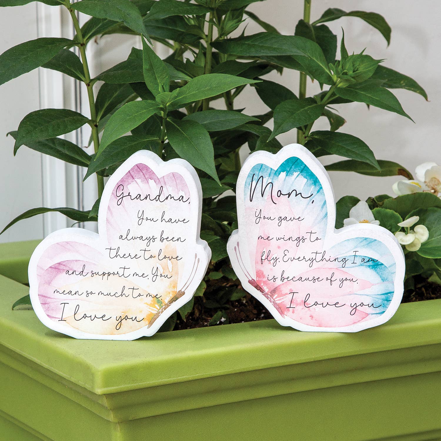 Grandma and Mom Watercolor Butterfly Sitter - The Speckled Dove
