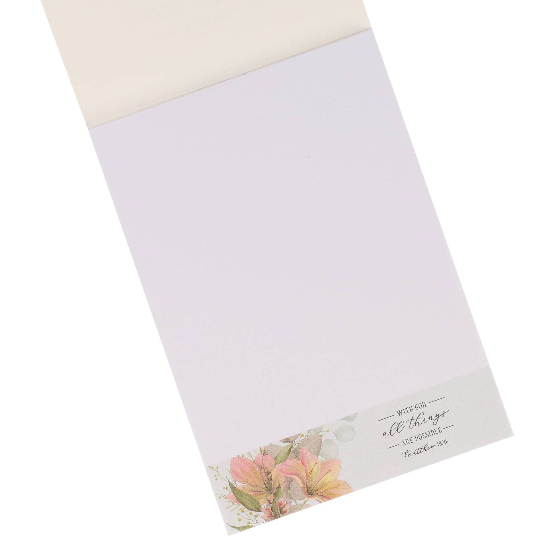 Notepad Floral All Things are Possible Matt. 19:26 - The Speckled Dove
