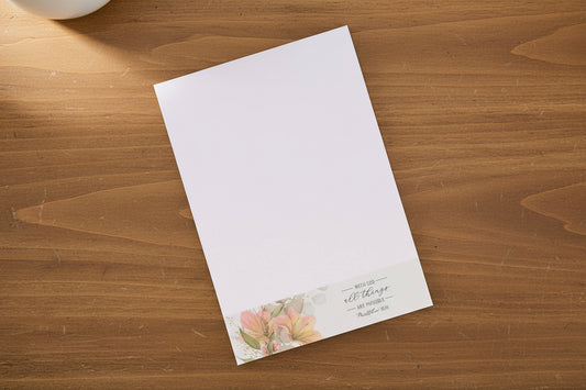 Notepad Floral All Things are Possible Matt. 19:26 - The Speckled Dove