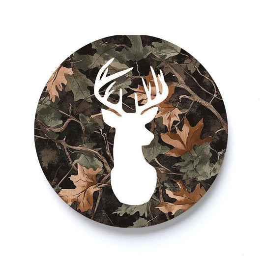 Car Coaster-Deer Head Camo - The Speckled Dove