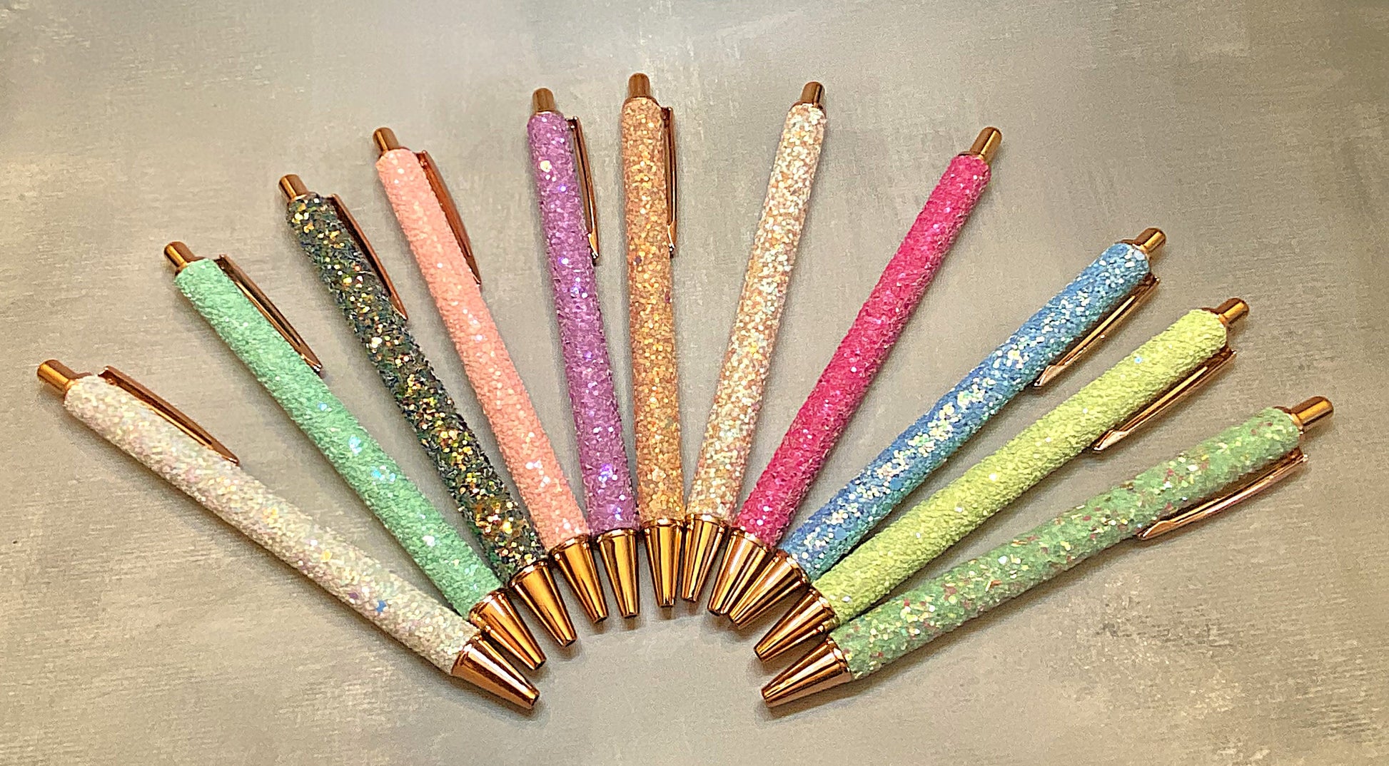 Rose Gold Glitter Ink Pens