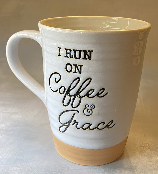 I Run on Coffee & Grace Mug - The Speckled Dove