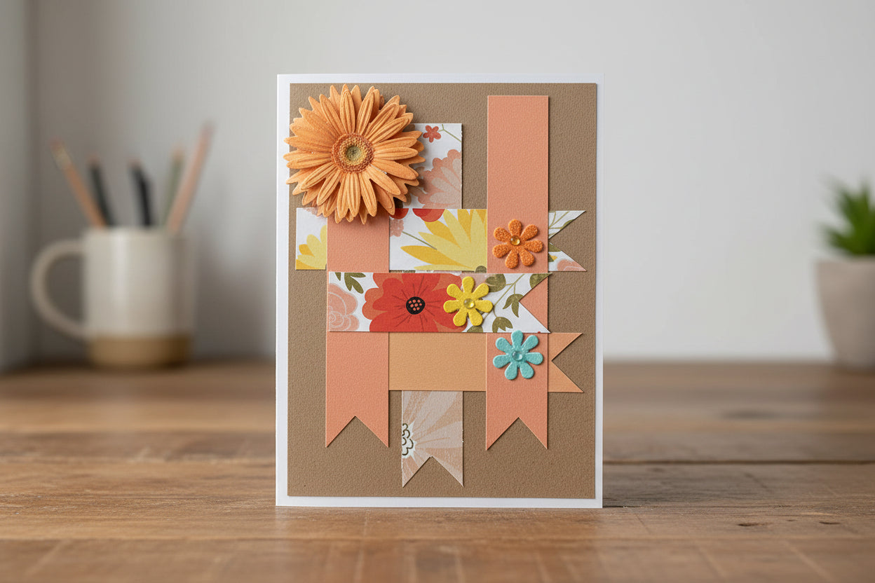 Notecard with 3D Flowers 
