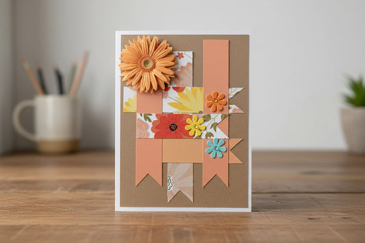Notecard with 3D Flowers 