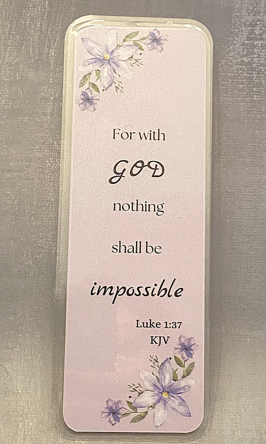 For with God Nothing Shall Be Impossible Bookmark - The Speckled Dove