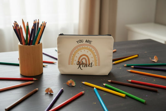 You Are Kind Rainbow Zipper Bag 